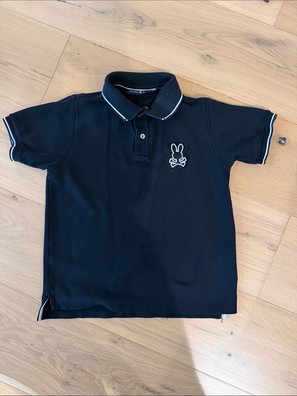 Psycho bunny Black Polo Shirt with White Trim